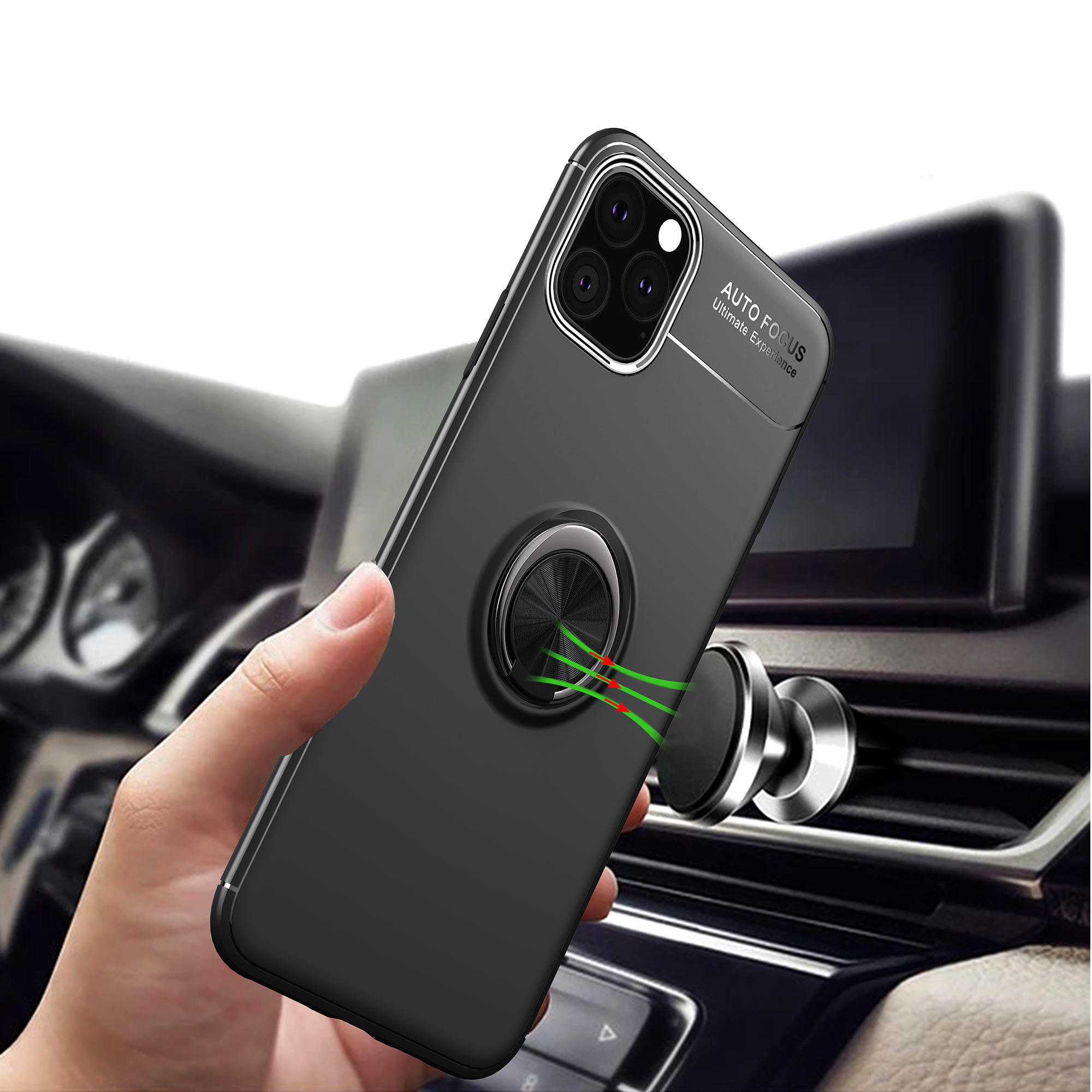 Bakeey 360º Rotating Magnetic Ring Holder Soft Silicone Shockproof Protective Case for iPhone 11 Pro Max 6.5 inch COD