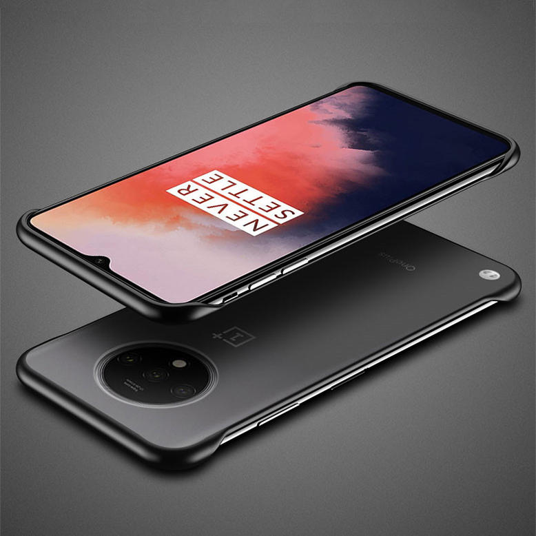 For OnePlus 7T Bakeey Frameless Ultra Thin Matte with finger ring Hard PC Protective Case COD