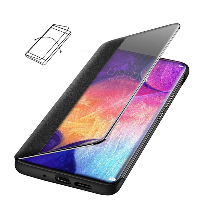 Bakeey Smart Sleep Window View Stand Flip PU Leather Protective Case for Samsung Galaxy A70 2019 COD