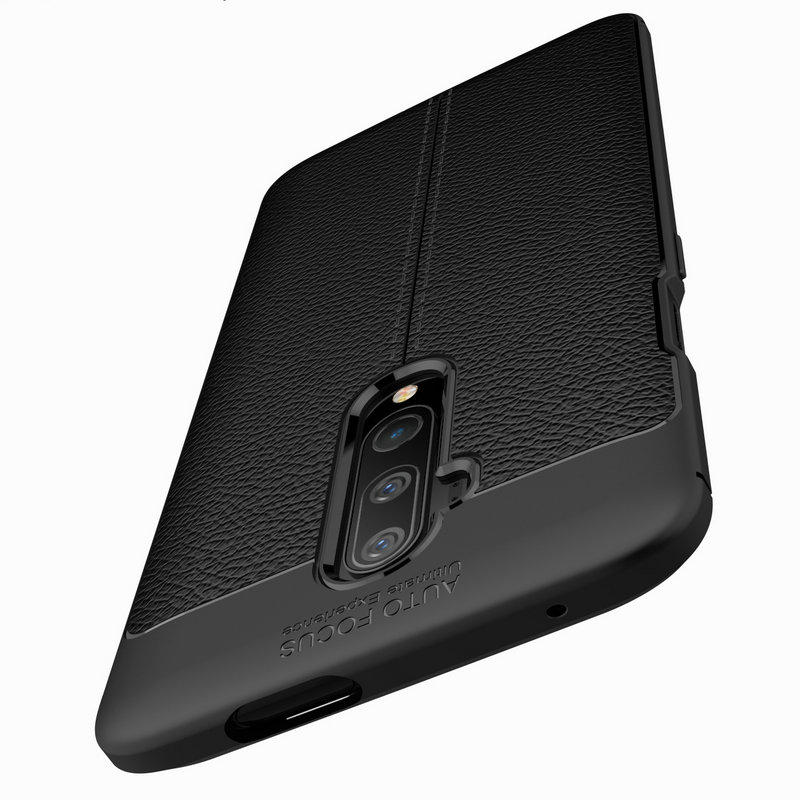 For OnePlus 7T Pro Case Bakeey Luxury Litchi Pattern Shockproof PU Leather&Silicone Protective Case COD