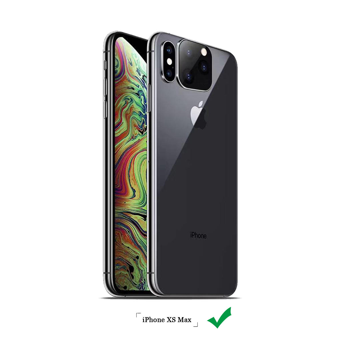 Bakeey 3 in 1 Converted Change XS Max to 11 Pro Max Second Change Anti-scratch Phone Camera Lens Protector + Rear Matte flim + Transparent TPU Protective Case for iPhone XS Max