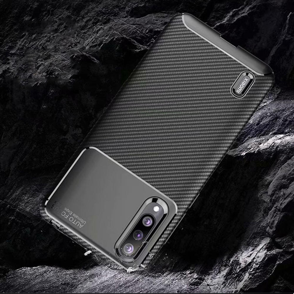Bakeey Luxury Carbon Fiber Shockproof Silicone Protective Case For Xiaomi Mi A3 / Xiaomi Mi CC9e Non-original COD