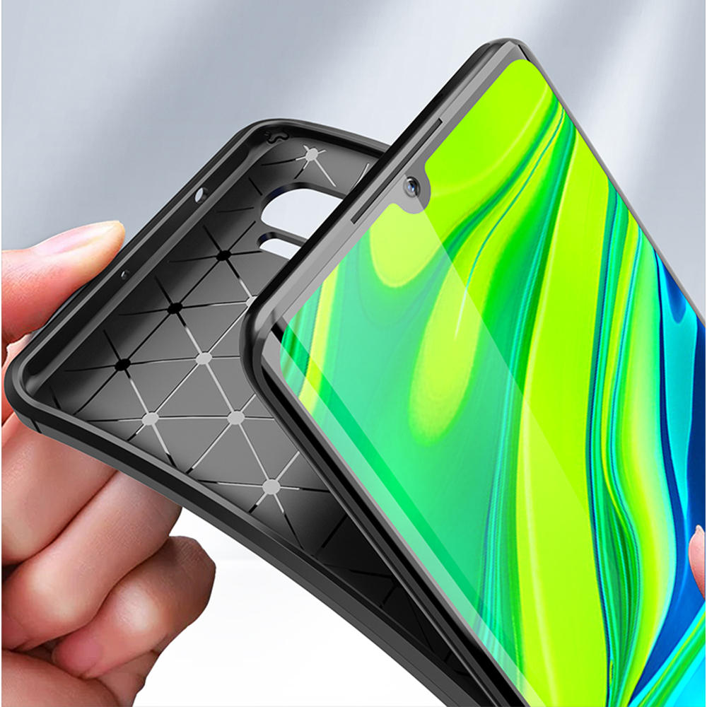 Bakeey Luxury Carbon Fiber Shockproof Silicone Protective Case for Xiaomi Mi Note 10 / Xiaomi Mi Note 10 Pro / Xiaomi Mi CC9 Pro Non-original COD