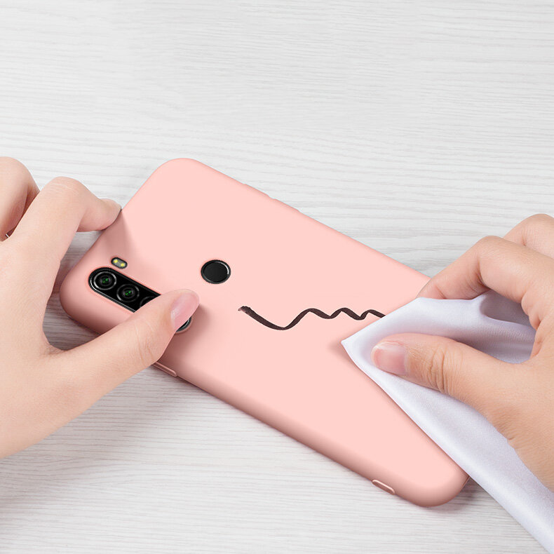 For Xiaomi Redmi Note 8T Case Bakeey Smooth Liquid Silicone Rubber Back Cover Protective Case Non-original COD