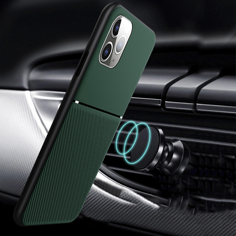 Bakeey Magnetic Non-slip Leather Texture TPU Shockproof Protective Case for iPhone 11 Pro 5.8 inch COD