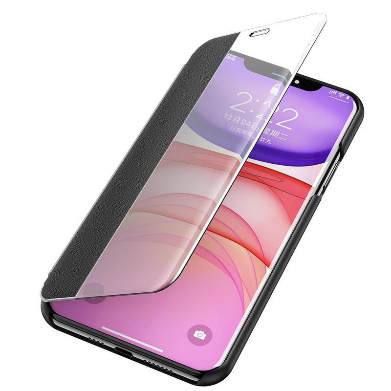 Bakeey Flip Bumper Window View with Foldable Stand PU Leather Protective Case for iPhone 11 Pro Max 6.5 inch COD