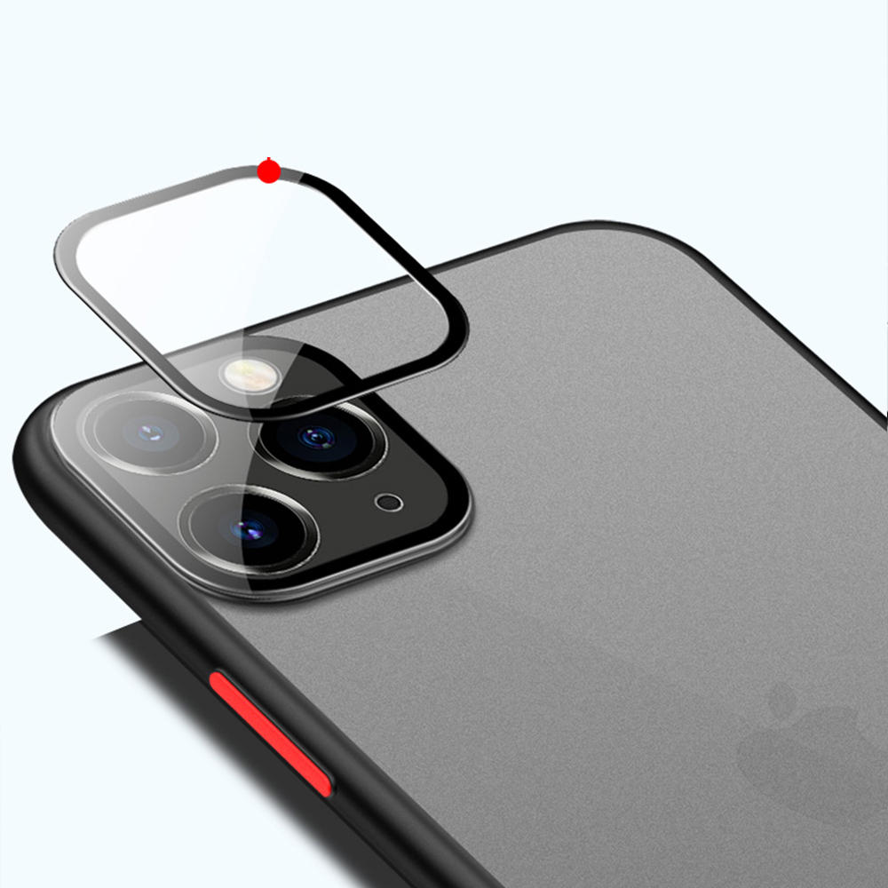 Bakeey 2 in 1 Shockproof Anti-fingerprint Matte Translucent Hard Protective Case with Lens Protector Ring for iPhone 11 6.1 inch COD
