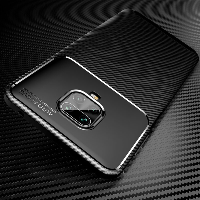 Bakeey Luxury Carbon Fiber Pattern Shockproof Silicone Protective Case for Xiaomi Redmi Note 9S / Redmi Note 9 Pro / Redmi Note 9 Pro Max Non-original CO