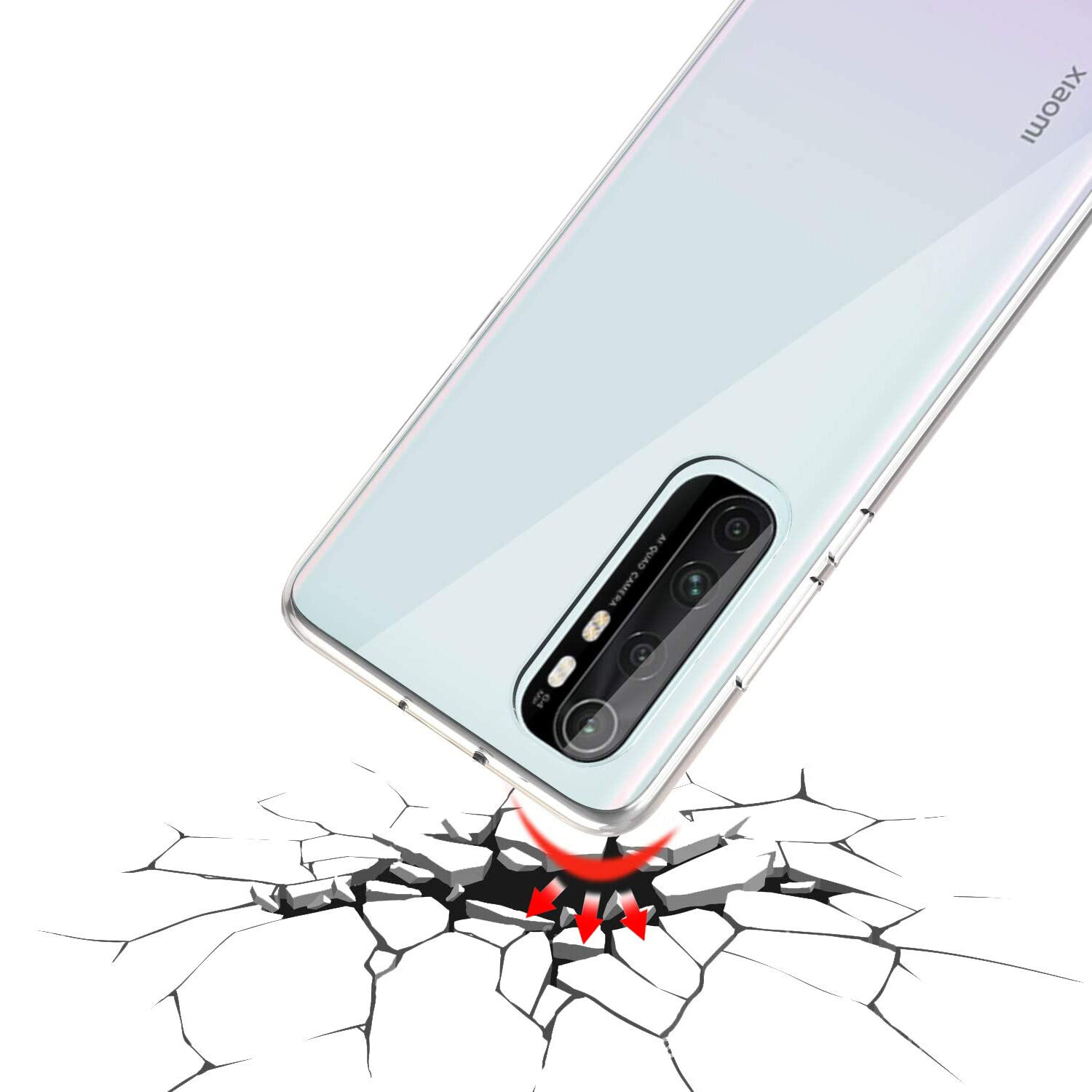 Bakeey for Xiaomi Mi Note 10 Lite Case Crystal Transparent Shockproof Hard PC Non-yellow Protective Case Non-original COD
