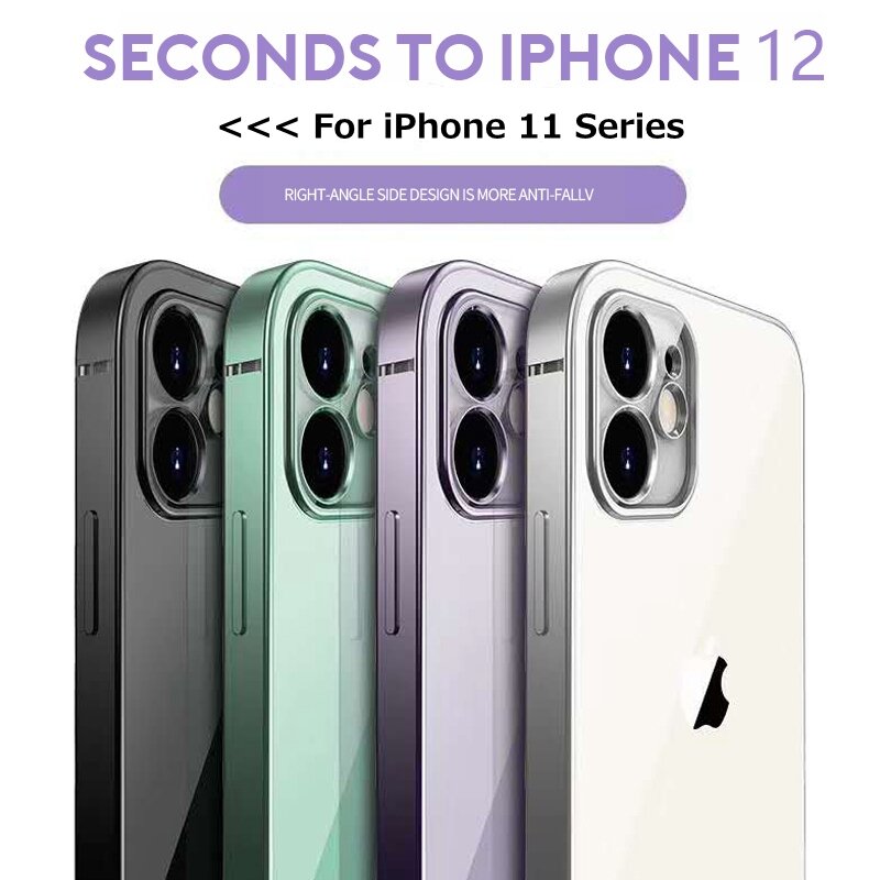 Bakeey Converted Change iP11 Series to iP12 Second Change Plating Transparent TPU Protective Case for iPhone 11 / 11 Pro / 11 Pro Max COD