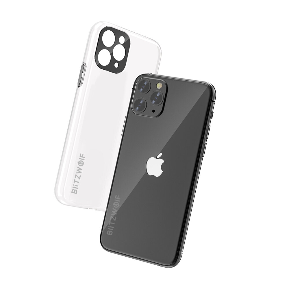 BlitzWolf® BW-AY3 Lens Protection with Plating Button Shockproof Anti-Scratch Soft TPU Transparent Protective Case for iPhone 11/for iPhone 11 Pro/ for iPhone 11 Pro Max
