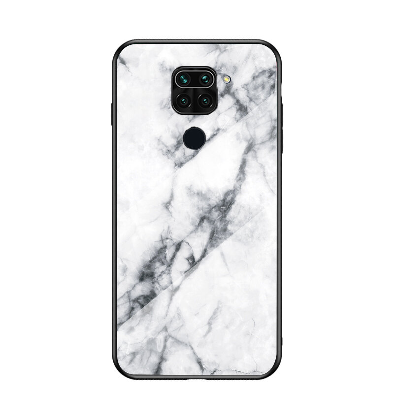 Bakeey for Xiaomi Redmi Note 9 / Redmi 10X 4G Case Marble Pattern Colorful Tempered Glass Shockproof Scratch Resistant Protective Case Non-original COD