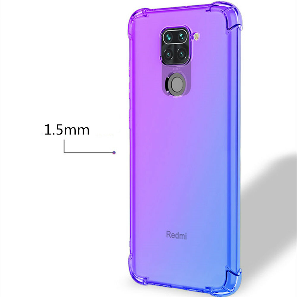 Bakeey for Xiaomi Redmi Note 9 / Redmi 10X 4G Case Shockproof Anti-Scratch Translucent Gradient with Air Bags TPU Protective Case Non-original COD