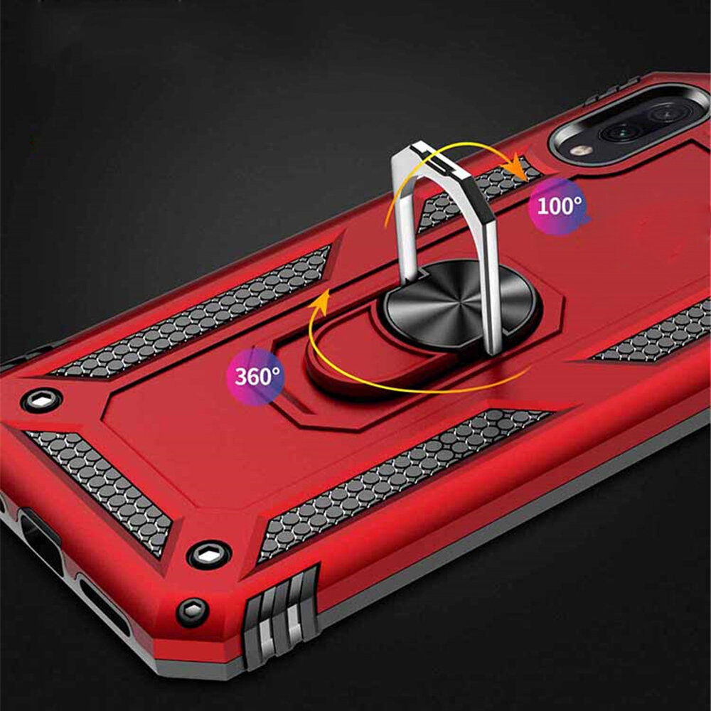 Bakeey for Xiaomi Redmi 9A Case Armor Magnetic Shockproof with Finger Ring Holder Stand Hard PC + Soft TPU Protective Case Non-original COD