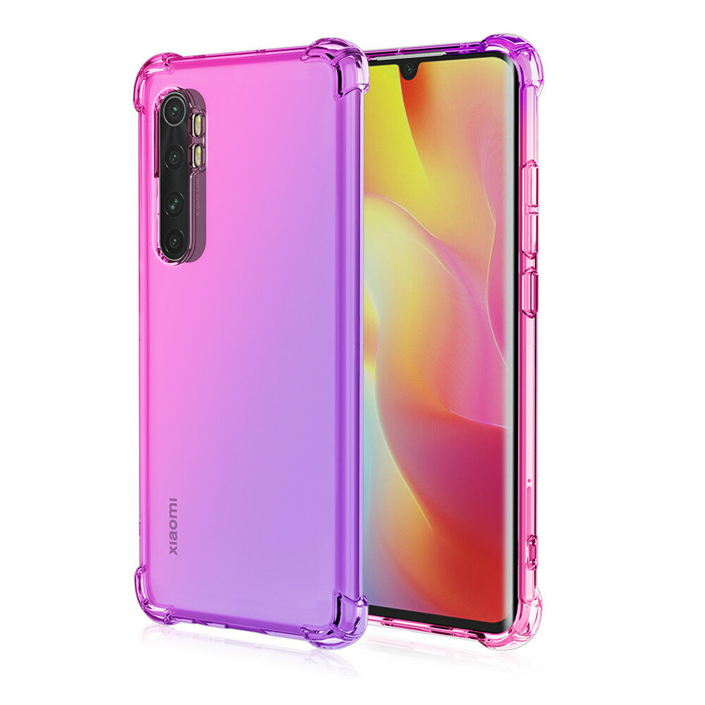 Bakeey Gradient Color with Four-Corner Airbag Shockproof Translucent Soft TPU Protective Case for Xiaomi Mi Note 10 Lite Non-original COD