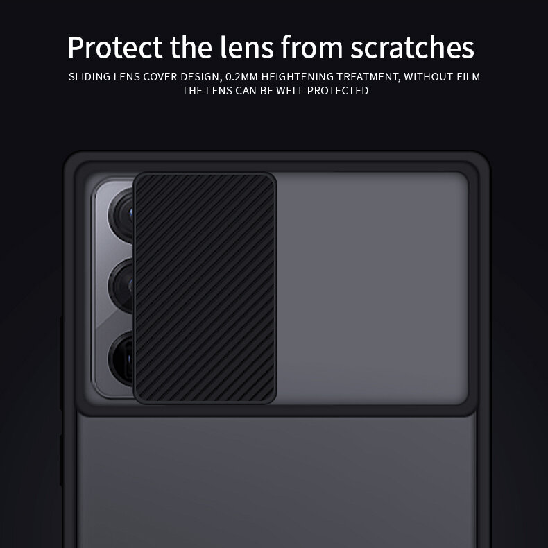 MOFI Anti-Hacker Peeping Slide Lens Cover Shockproof Anti-scratch Translucent Matte Silicone Protective Case for Samsung Galaxy Note 20 Ultra / Galaxy Note20 Ultra 5G