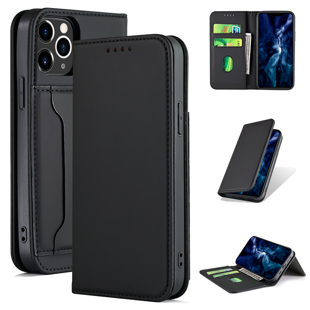 Bakeey for iPhone 12 Pro / 12 Case Business Flip Magnetic with Multi-Card Slots Wallet Shockproof PU Leather Protective Case COD