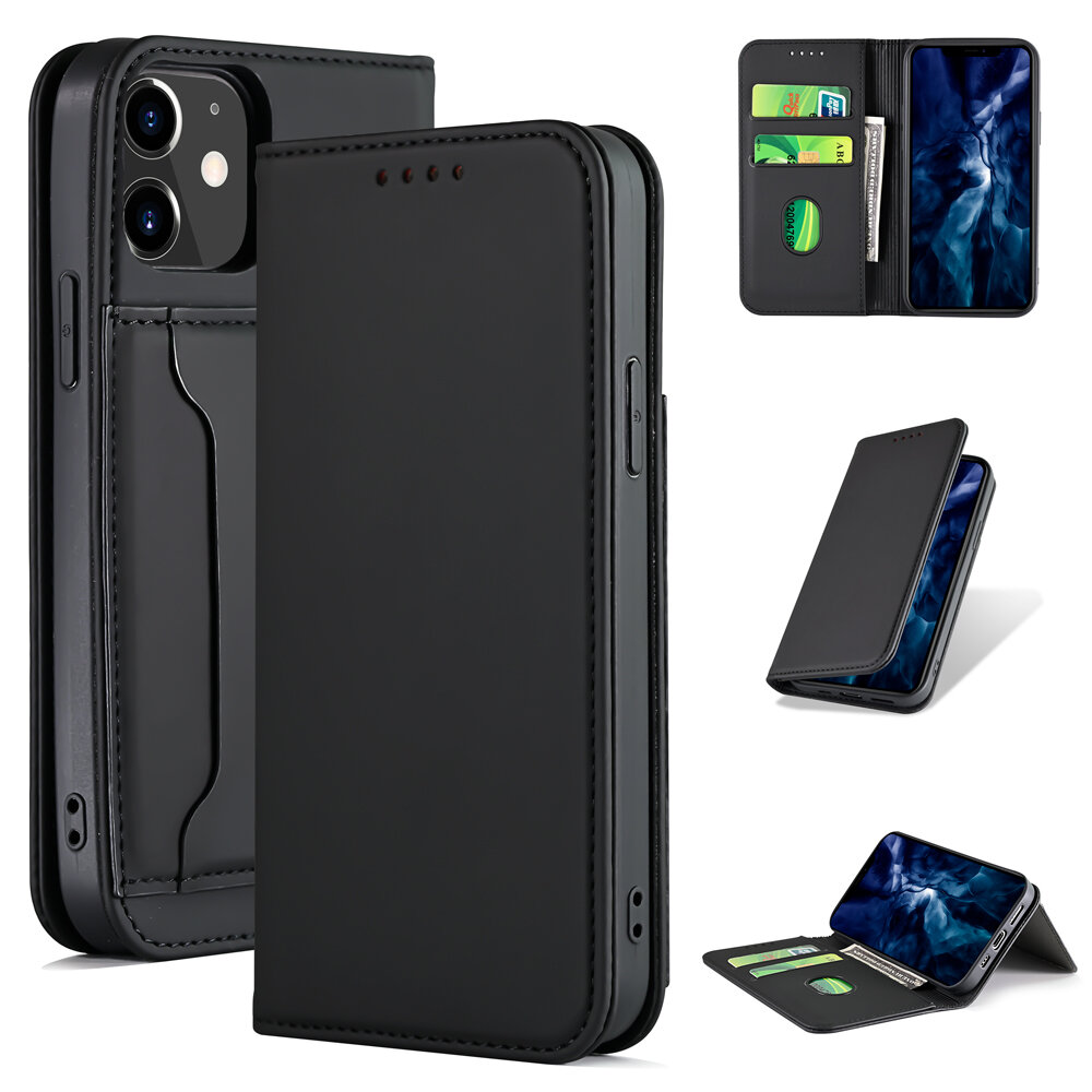 Bakeey for iPhone 12 Mini Case Business Flip Magnetic with Multi-Card Slots Wallet Shockproof PU Leather Protective Case COD