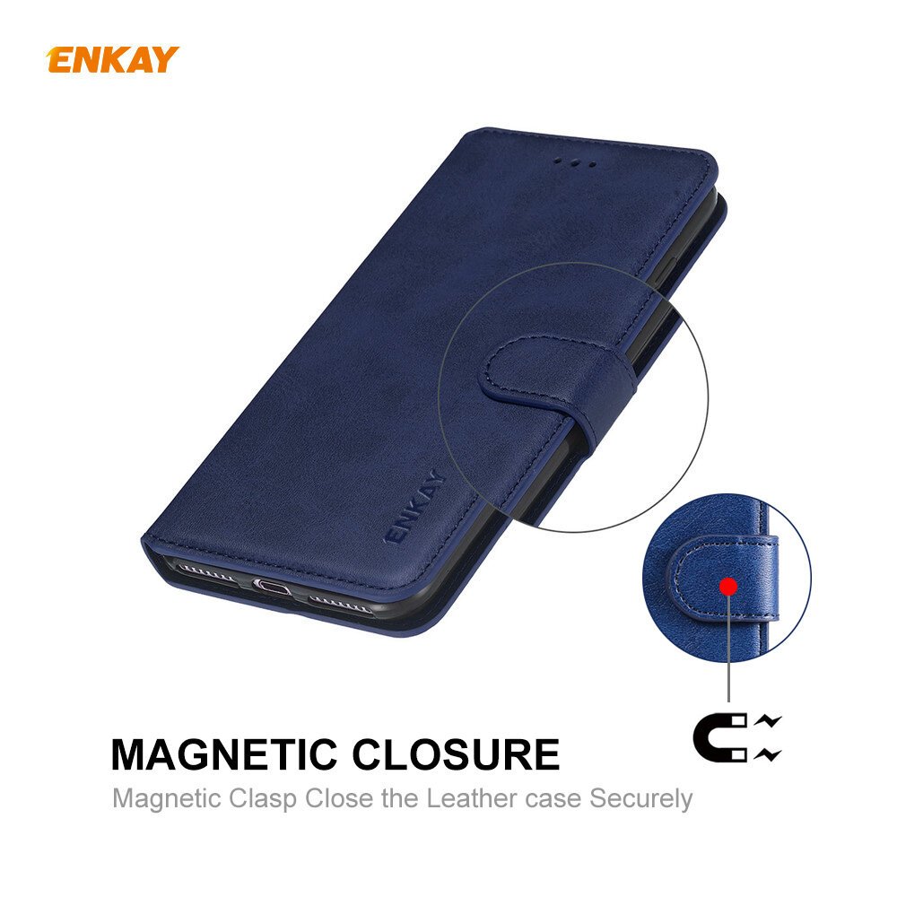 Enkay for iPhone 12 Pro Max Case Magnetic Flip with Card Slot Stand PU Leather + TPU Full Cover Protective Case COD