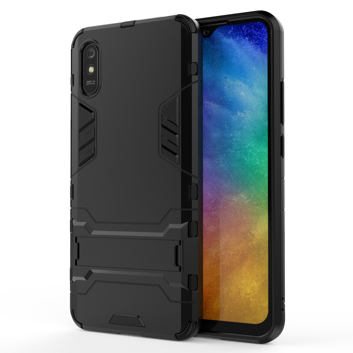Bakeey for Xiaomi Redmi 9A Case Armor Shockproof with Stand Holder Back Cover Protective Case | Non-original COD
