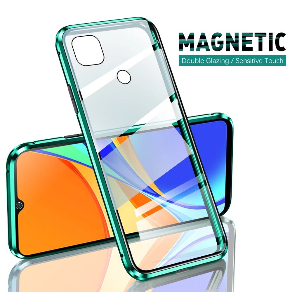 Bakeey for Xiaomi Redmi 9C Case 360º Magnetic Flip Touch Screen Double-Sided 9H Tempered Glass + Metal Full Body Protective Case Non-Original COD