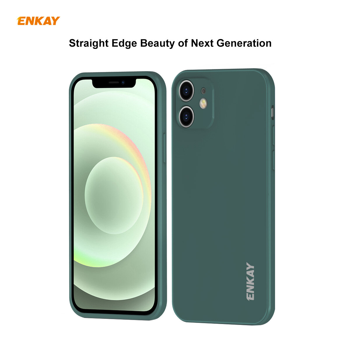 Enkay for iPhone 12 Case Smooth Shockproof with Lens Protector Soft Liquid Silicone Rubber Back Cover Protective Case COD