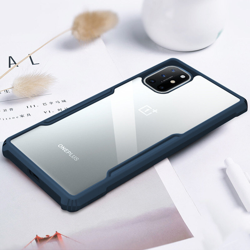 Bakeey for OnePlus 8T Case with Bumpers Shockproof Anti-Fingerprint Transparent Acrylic Protective Case COD