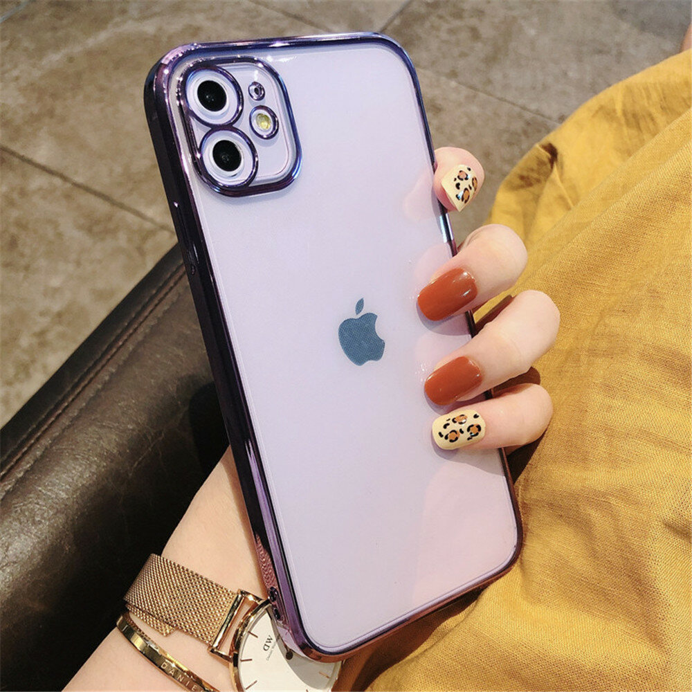 Bakeey for iPhone 12 Mini 5.4" Case Crystal Electroplating Clear Non-Yellow Shockproof Case Cover COD