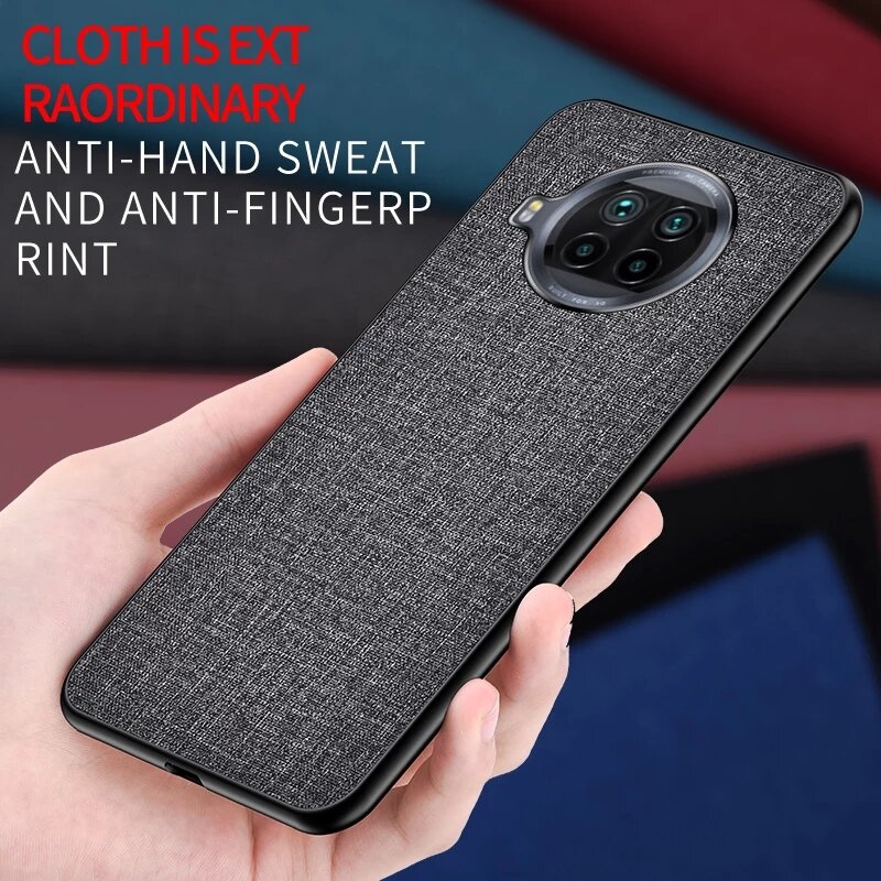 Bakeey for Xiaomi Mi 10T Lite 5G / Redmi Note 9 Pro 5G Case Business Breathable Canvas Texture Sweatproof Shockproof TPU Protective Case Non-Original COD