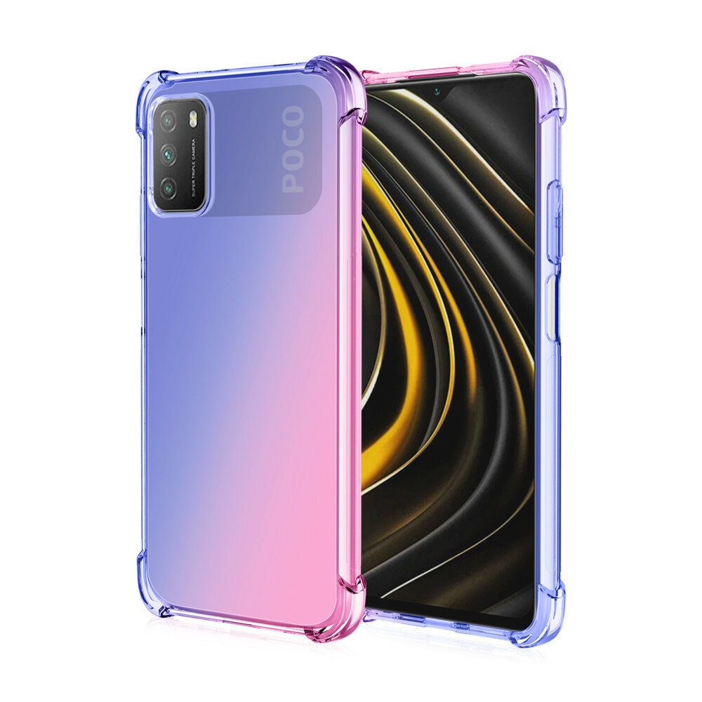 Bakeey for POCO M3 Case Gradient Color with Four-Corner Airbag Shockproof Translucent Soft TPU Protective Case COD