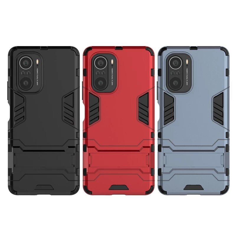 Bakeey for POCO F3 Global Version Case Armor with Bracket Shockproof PC Protective Case Back Cover COD
