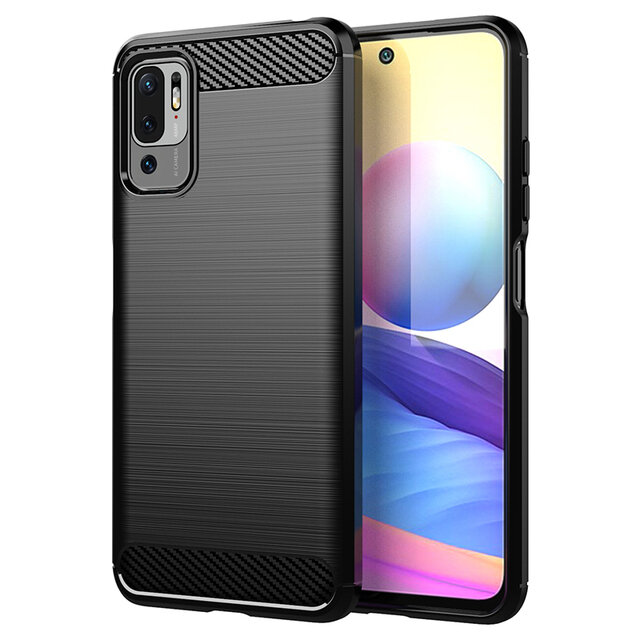 Bakeey for POCO M3 Pro 5G NFC Global Version/ Xiaomi Redmi Note 10 5G Case Carbon Fiber Texture Shockproof TPU Protective Case Back Cover Non-Original CO