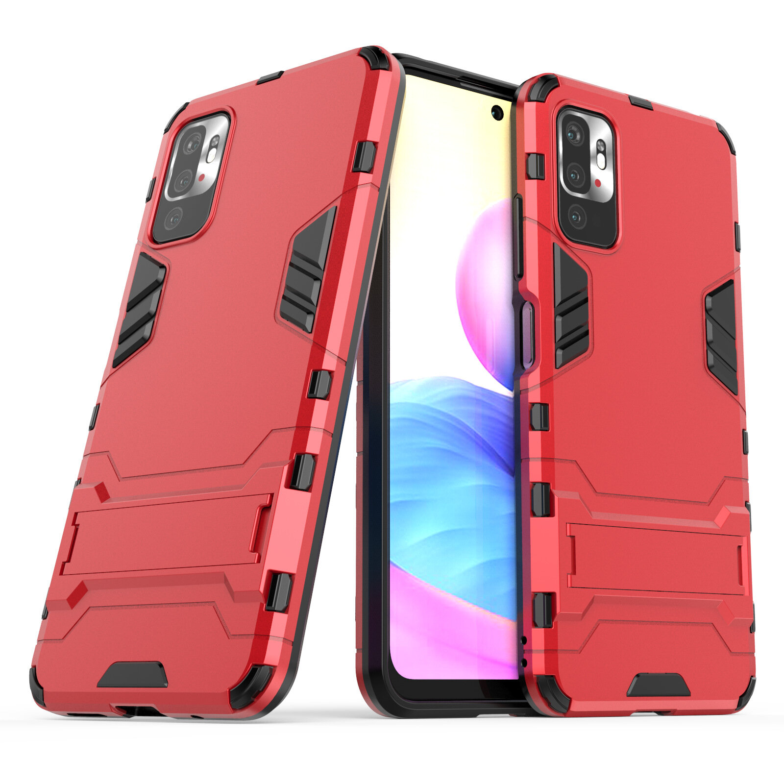 Bakeey for POCO M3 Pro 5G NFC Global Version/ Xiaomi Redmi Note 10 5G Case Armor with Bracket Shockproof PC Protective Case Back Cover COD