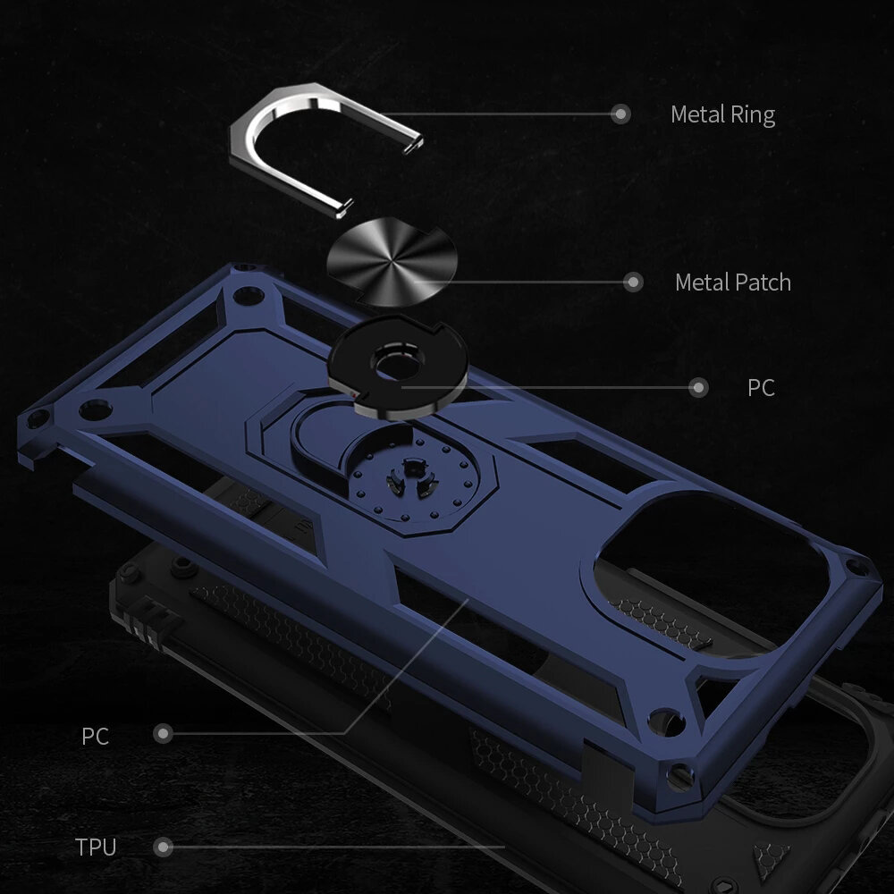 Bakeey for Xiaomi Mi 11 Case Armor Bumpers Shockproof Magnetic with 360 Rotation Finger Ring Holder Stand PC Protective Case Non-Original COD