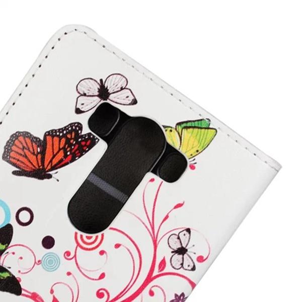 Fashion Butterfly Flower Print PU Protective Leather for LG G3 COD