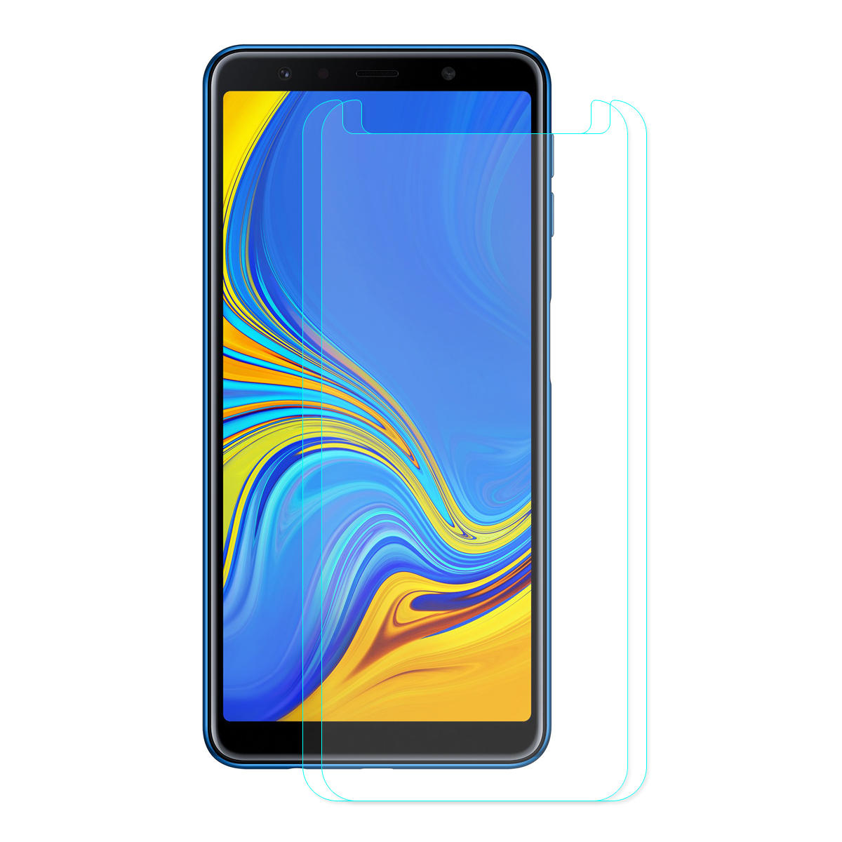 2 Packs Enkay Screen Protector For Samsung Galaxy A7 2018 2.5D Curved Edge Tempered Glass Film COD