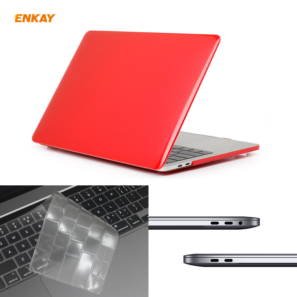 (EU version) Enkay Waterproof Dustproof TPU Macbook Keyboard Protective Film + Case Crystal Case + Dust Plug for MacBook Pro 16 2019 (A2141) COD