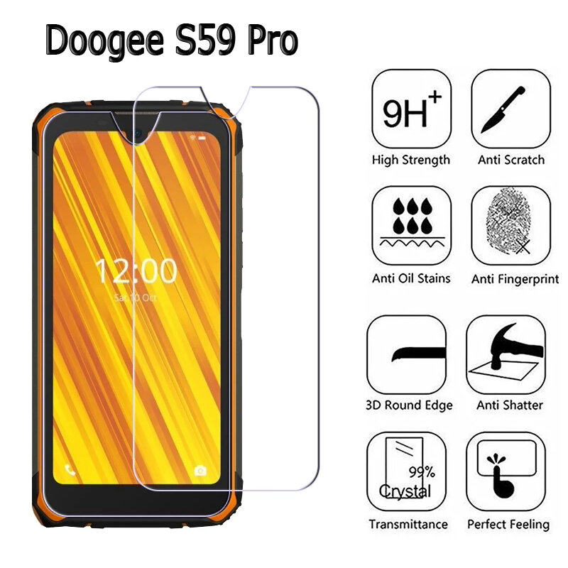 Bakeey 1/2/3PCS for Doogee S59 Pro Front Film 9H Anti-Explosion Anti-Fingerprint Tempered Glass Screen Protector COD