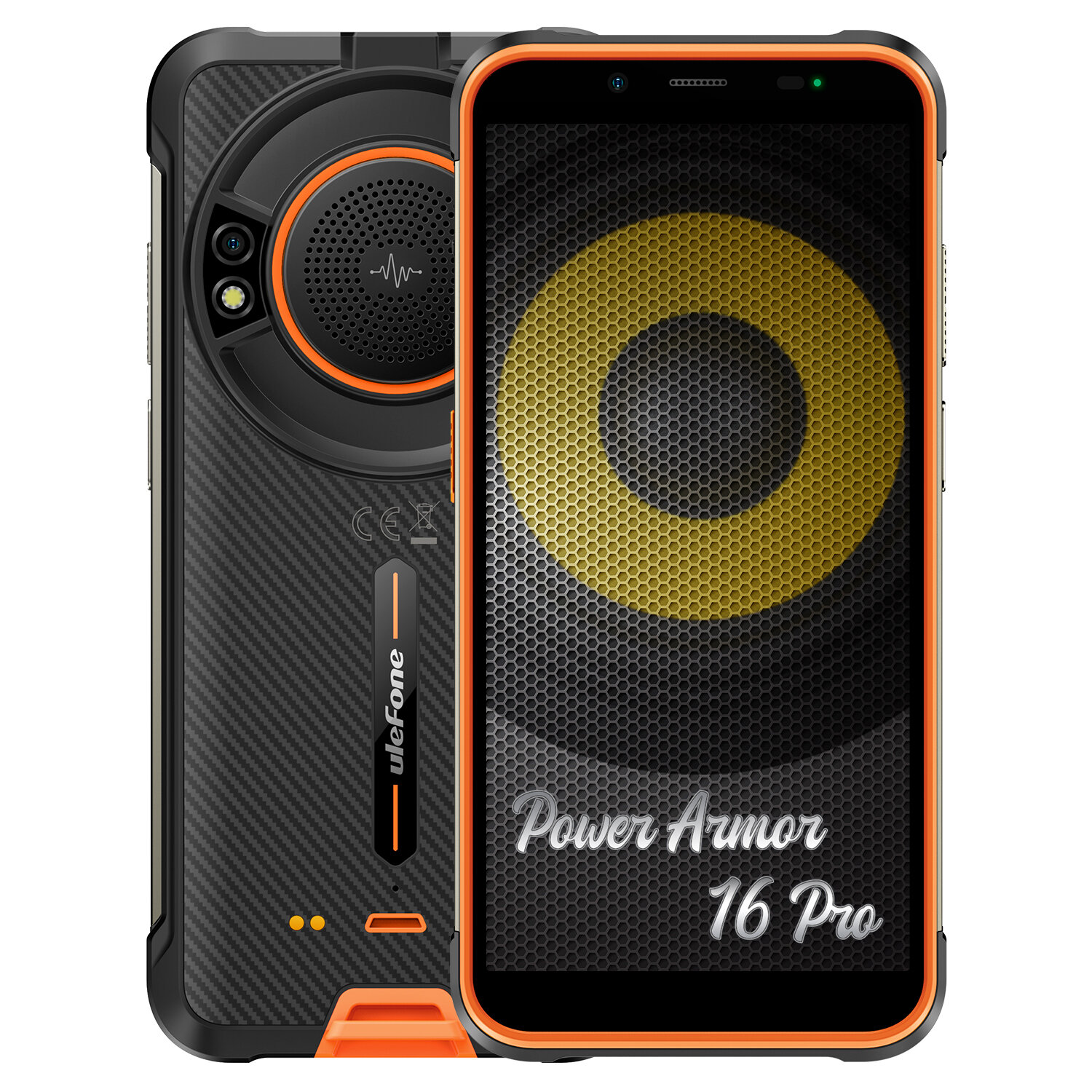 Ulefone Power Armor 16 Pro Super Loud Volume Speaker 9600mAh 16MP Dual Camera 4GB 64GB MTK Helio G25 NFC 5.93 inch IP68 IP69K Waterproof 4G Rugged Smartphone