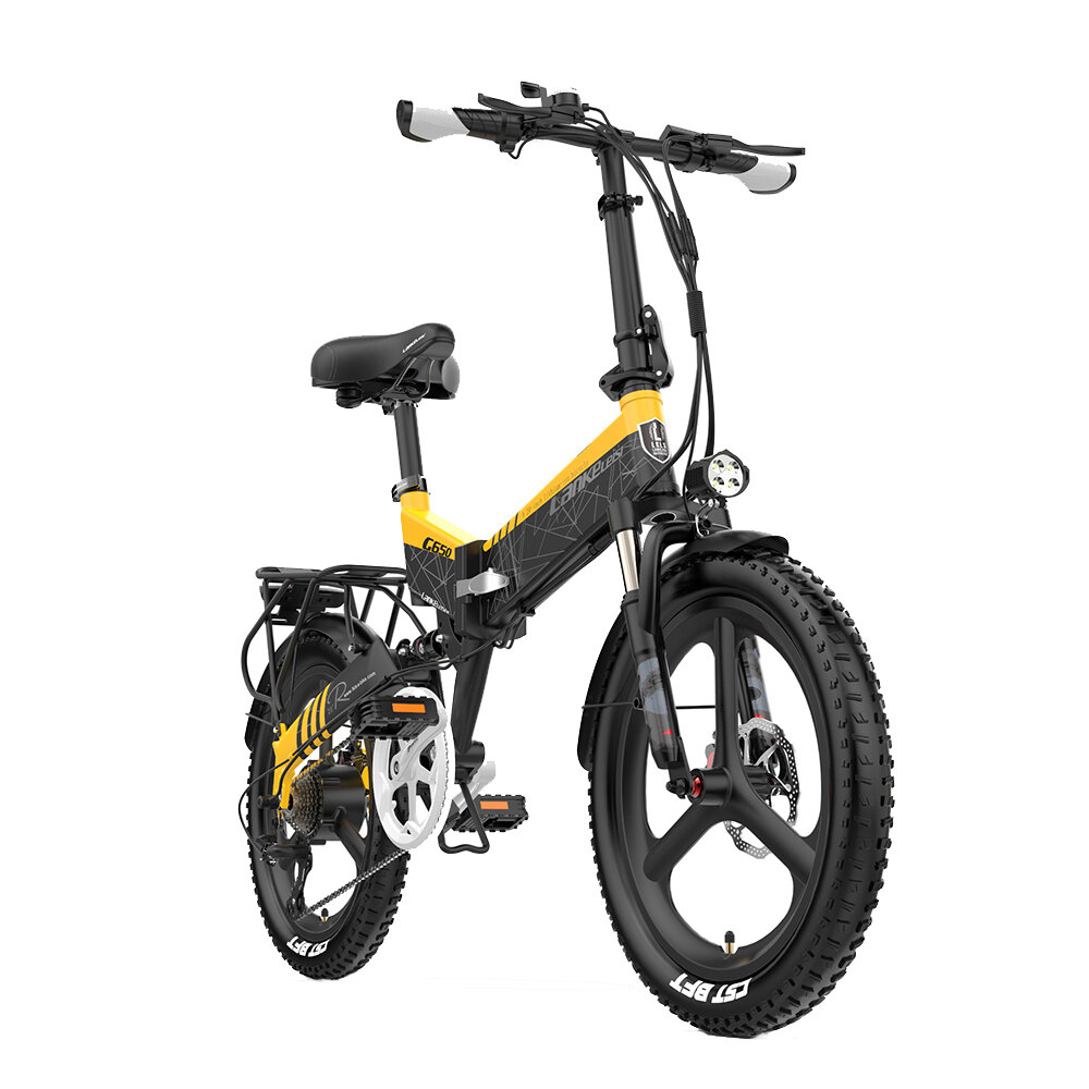 [USA Direct] LANKELEISI G650 48V 14.5AH 400W Folding Moped Electric Bicycle 20*2.4 Inches Off-Tire 80-100km Mileage Range Max Load 120-150kg COD