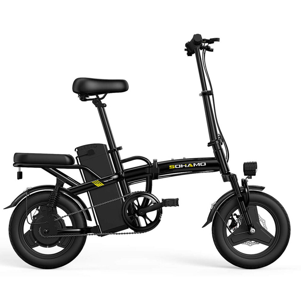 [USA DIRECT] SOHAMO A2-12Ah 48V 12Ah 350W Electric Folding Bicycle 14Inch 32-65KM Mileage Range Max Load 100KG COD