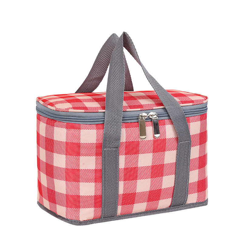 Picnic Baskets Handheld Insulation Bag With Colored Plaid Waterproof Rattan Outdoor Portable Picnic Basket Large Picnic Basket COD