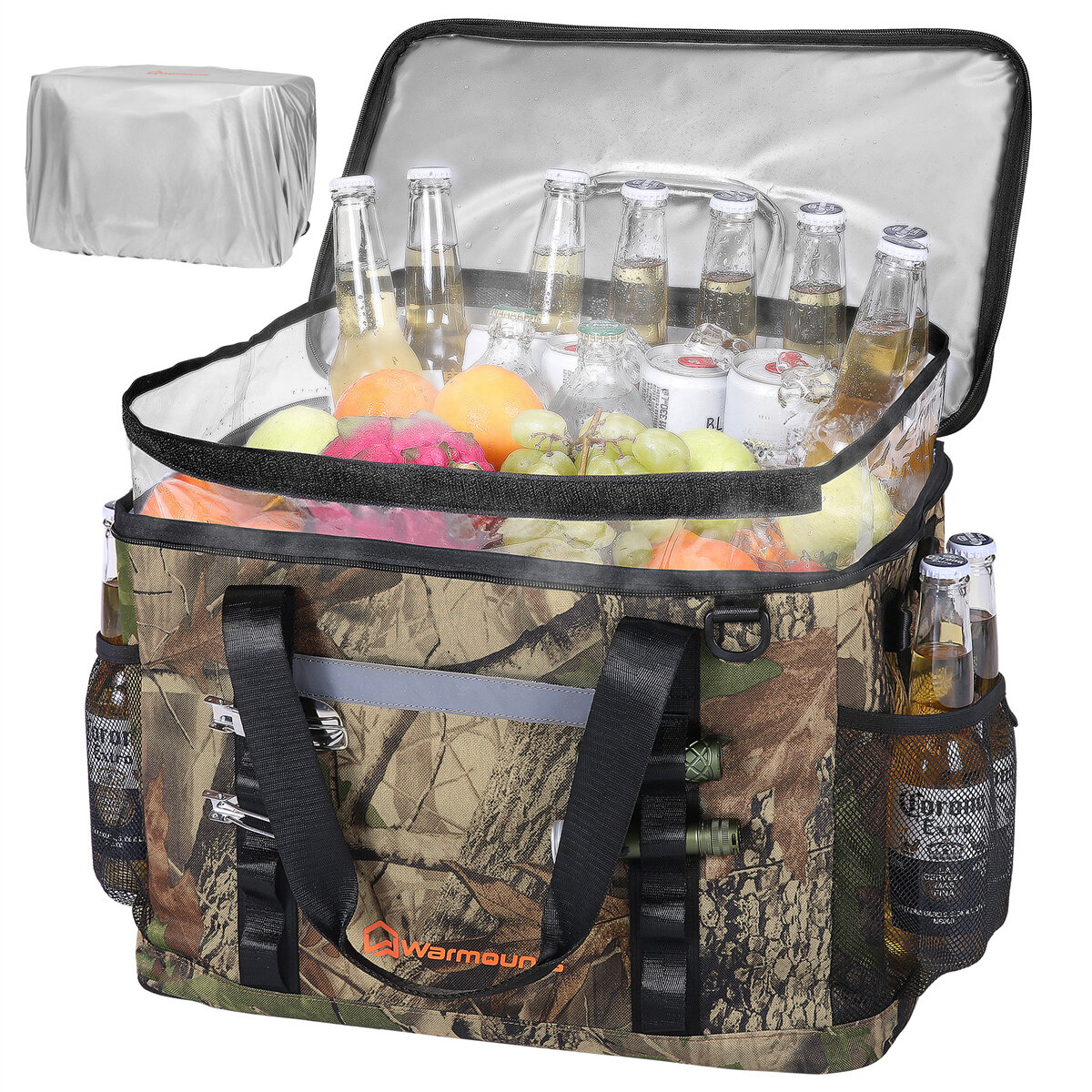 WARMOUNTS Backpack Cooler Insulated 75 Cans w/ Insulating Cover, Upgraded Leakproof Soft Cooler Backpack 2 Compartment for Camping Hiking Picnic Beach CO