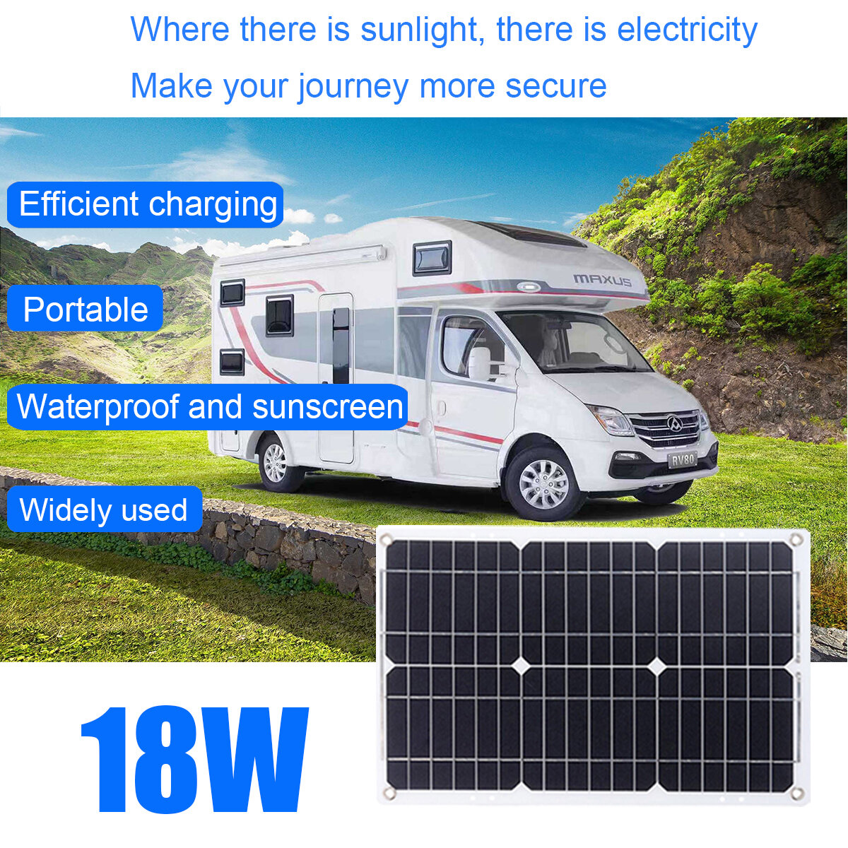 8000W Solar Inverter Kit Solar Power System With 18W Solar Panel 30A Solar Controller for Camping RV Travel Hunting Fishing COD