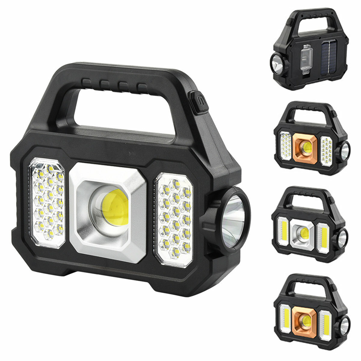 Outdoor Solar LED Camping Light Super Bright Flashlight Work Lights USB Rechargeable Handheld Lanterns Spotlight Searchlight COD