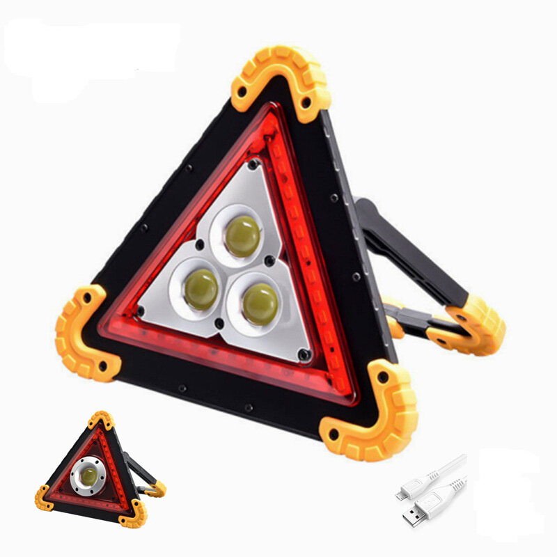 Rechargeable LED Emergency Light Warning Hazard Trilight Triangle for Vehicle Breakdown Car Safety Kits Accessories COD