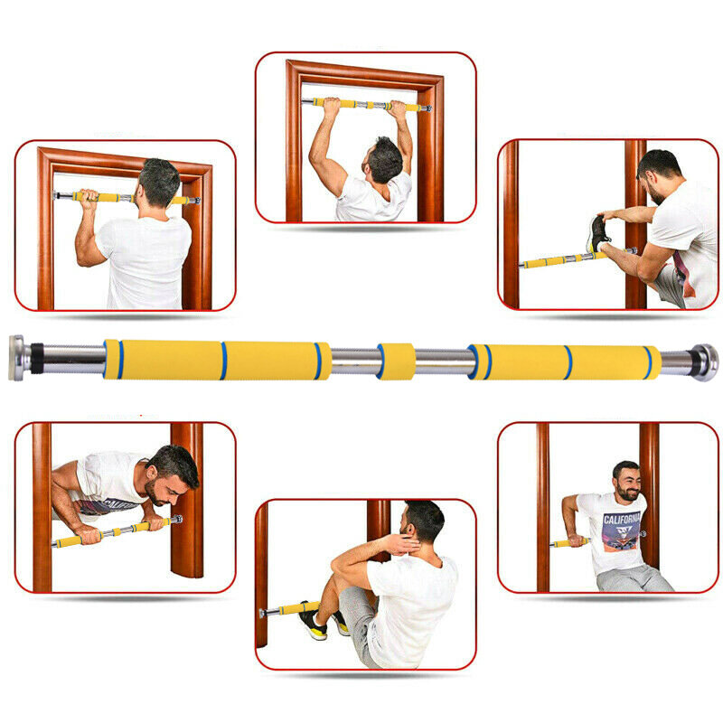 62-100CM Adjustable Doorway Pull Up Bar Sponge Handle NO Screw NO Drilling Horizontal Bar Home Fitness Equipment COD