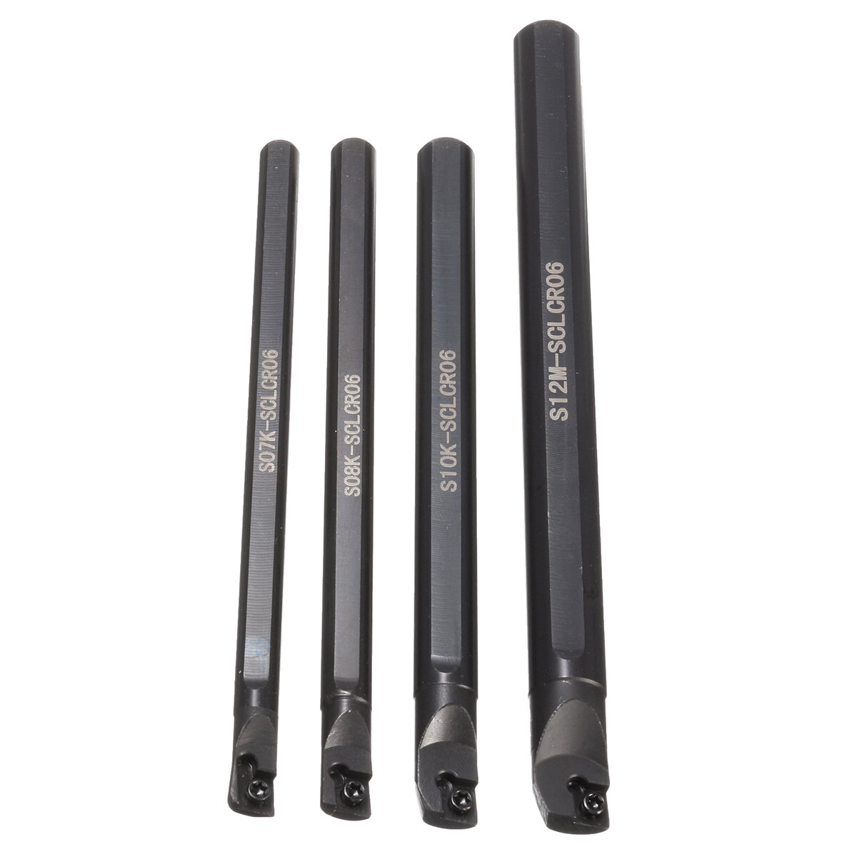 4pcs 7/8/10/12mm SCLCR06 Lathe Boring Bar Turning Tool With 10pcs CCMT0602 Inserts COD