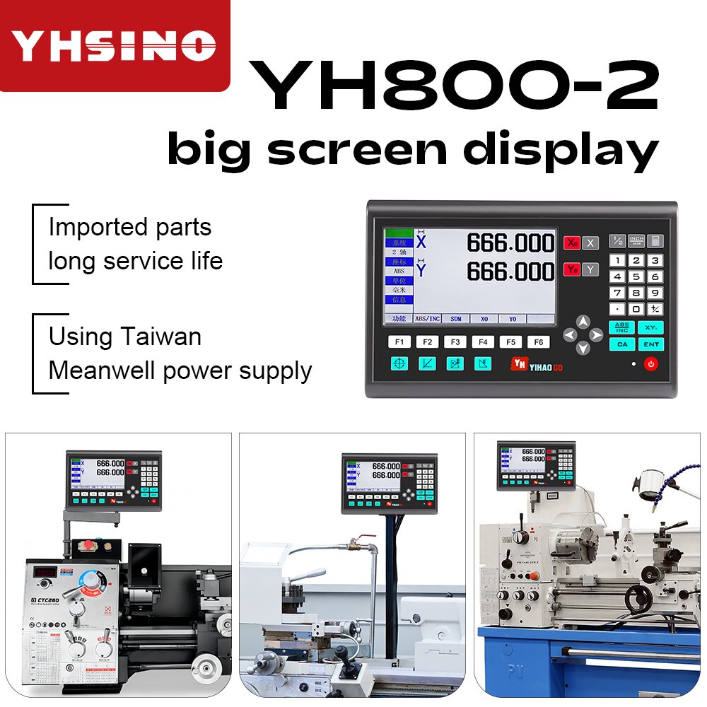 YHSINO YH800-2 Digital Display Ruler YE Optical Linear Scale with IP54 Protection High Precision Versatile Use for Milling Machines Lathes and More Imported Parts Large Screen Display Reliable Meanwel