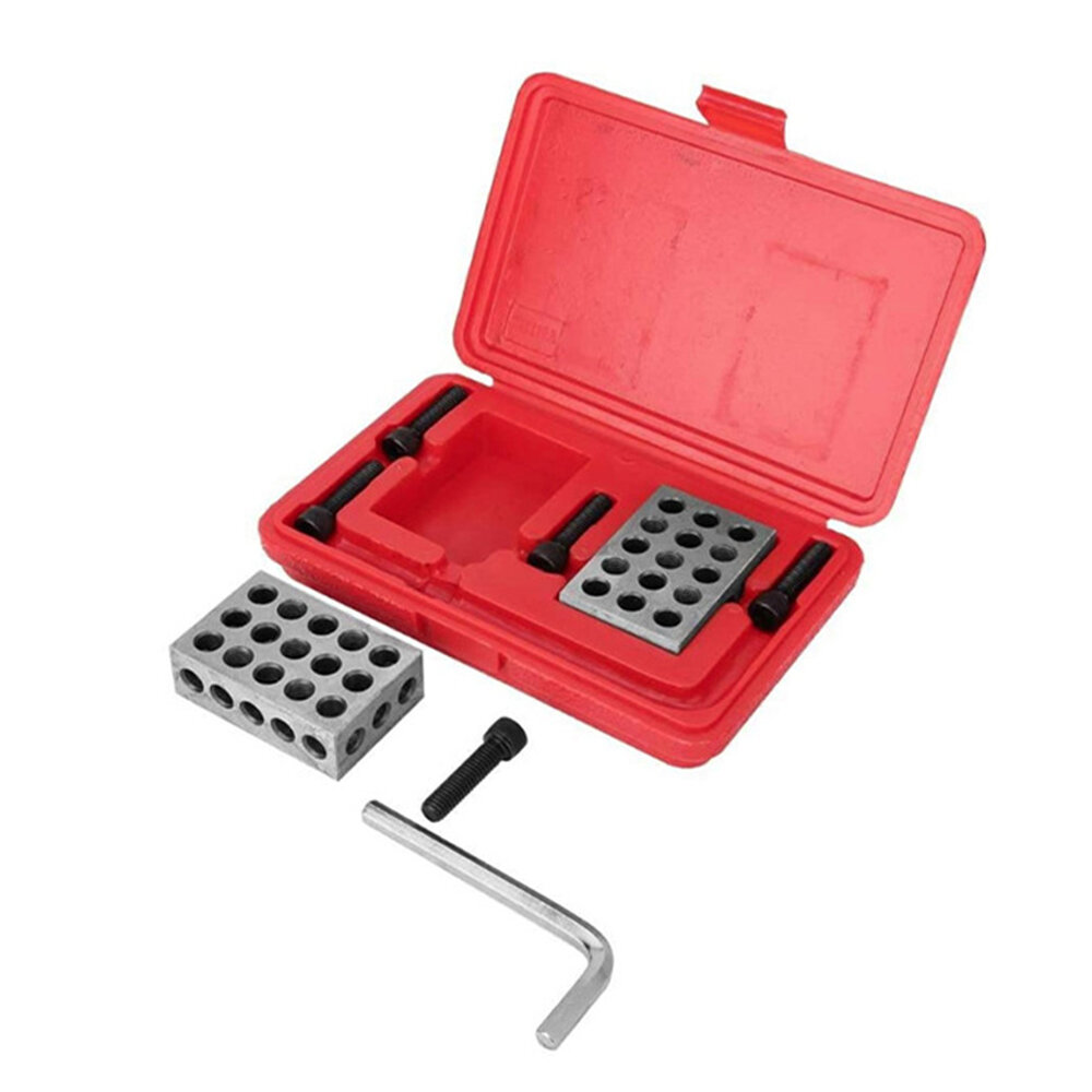 Precision Parallel Blocks 25-50-75mm Metric 1-2-3 23-Hole Parallel Iron Gauge Blocks Accuracy ±0.005mm M10 Thread- With Box Wrench Screws COD
